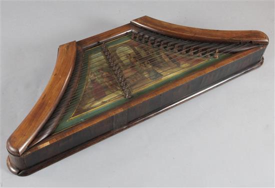 A mid 19th century Hungarian hammered dulcimer or cimbalom, 117cm wide